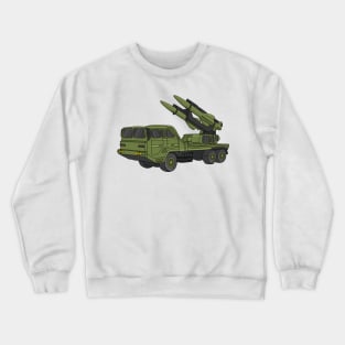 Military missile truck cartoon illustration Crewneck Sweatshirt